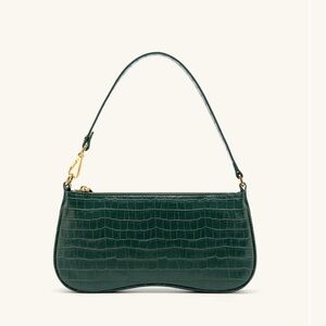 JW PEI Eva Shoulder Handbag, Dark Green Croc